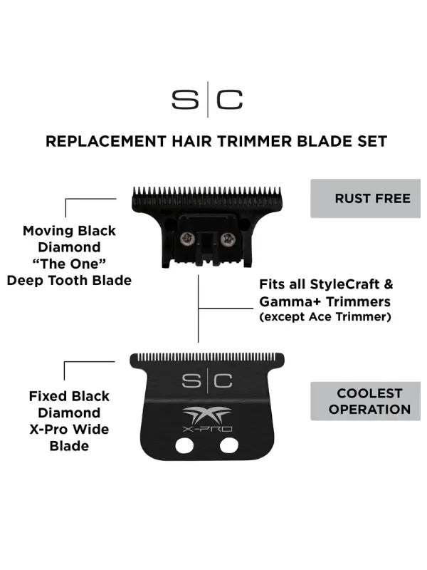 StyleCraft Fixed Black Diamond X-Pro Wide Blade w/ Black Diamond "The One" Cutter