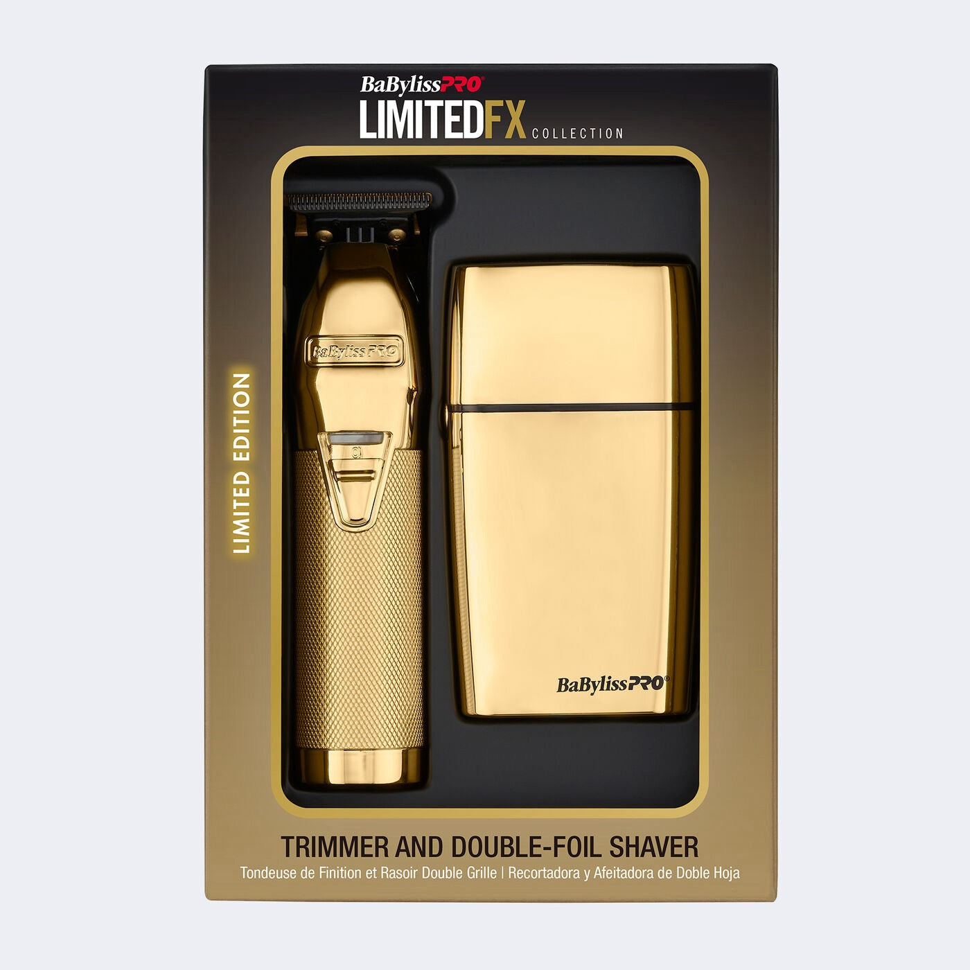BaBylissPRO® LimitedFX Gold Trimmer And Double-Foil Shaver Gift Set