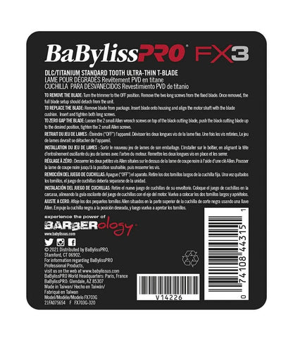 BaBylissPRO Fx3 Trimmer DLC Titanium Replacement Blade - Gold