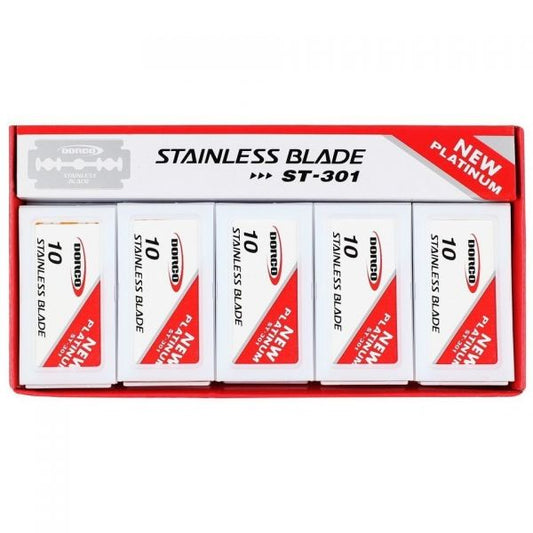 Dorco Platinum Stainless Double Edge Blades - 100 Blades #ST-301