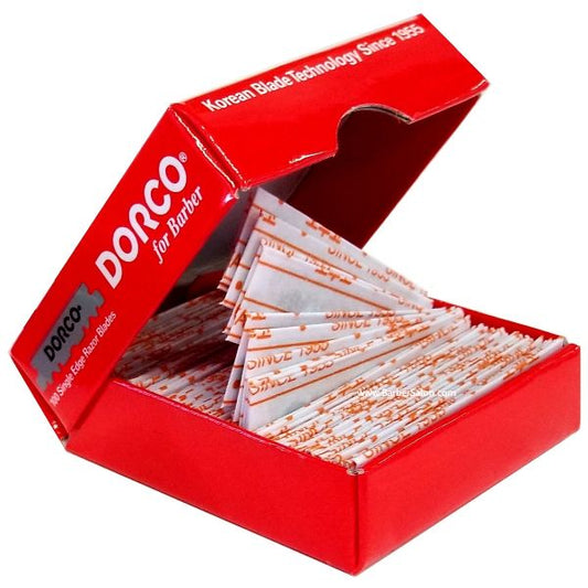 Dorco Stainless steel single edge razor blades 100ct-red